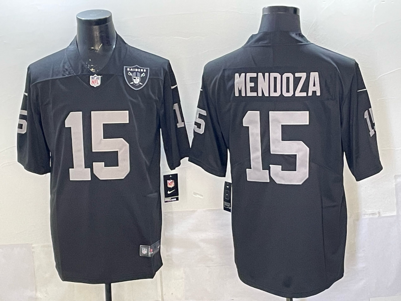 Men 2026 Oakland Raiders #15 Mendoza Black Nike Limited NFL Jersey 0401003